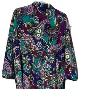 Vera Bradley Plush Fleece Bath Robe Thick Size S/M Multi Colored Paisley